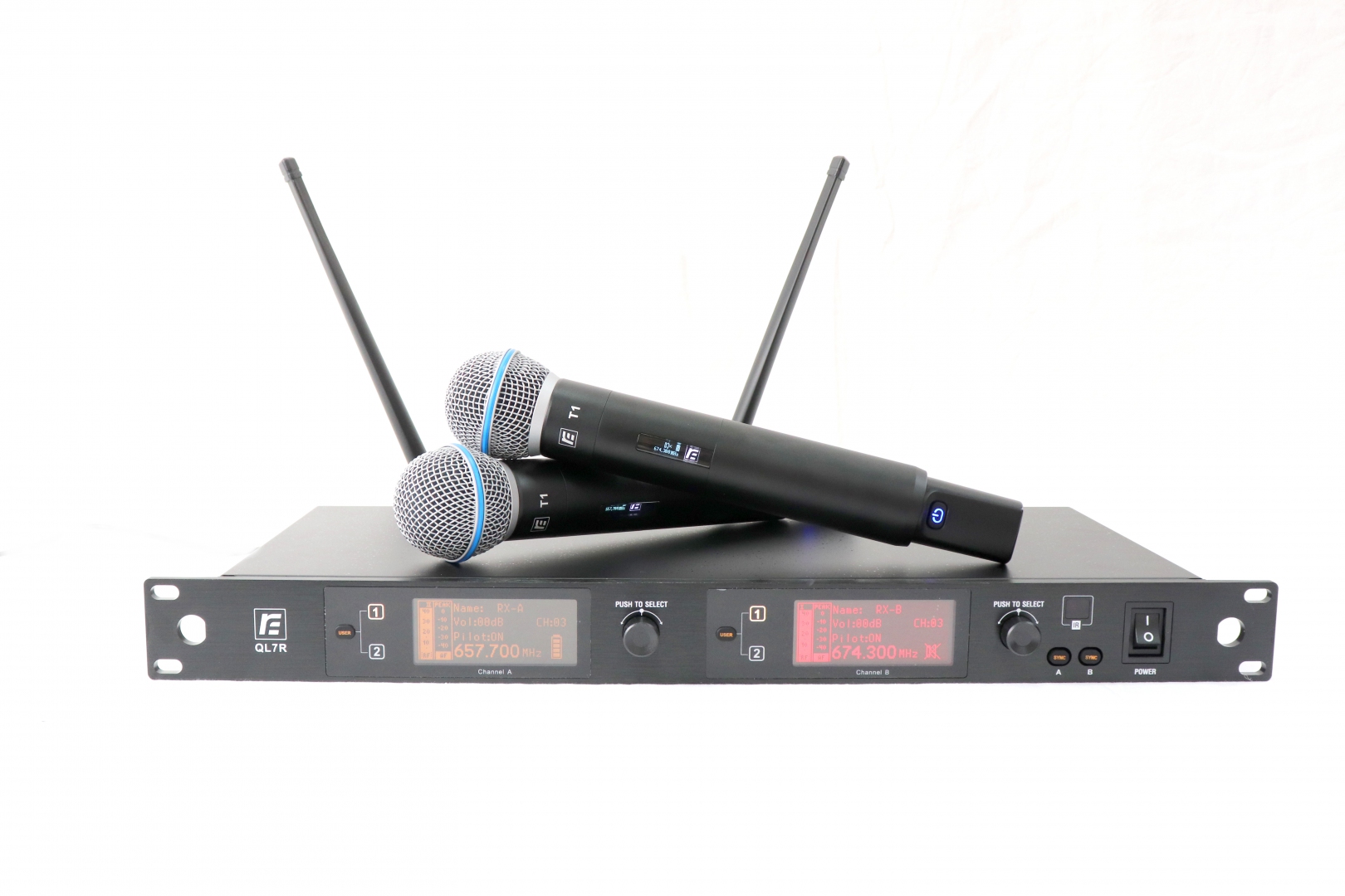 RFIntell QL7R/T1-B 720,500-754,000 МГц 2-канальная радиосистема с 2-мя ручными микрофонами в Лабытнангах